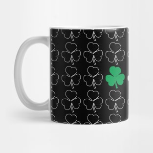 White Shamrock Pattern with Irish Flag Mug